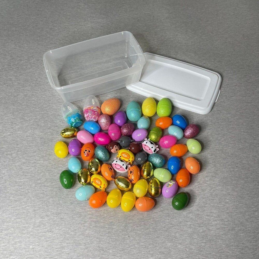 Rubbermaid Storage Container & Multicolored Plastic Easter Eggs 50 PCS. Set